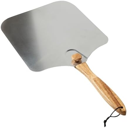 Old Stone Pizza Kitchen Aluminum Pizza Peel with Collapsible Wooden Handle, 14x16-Inch