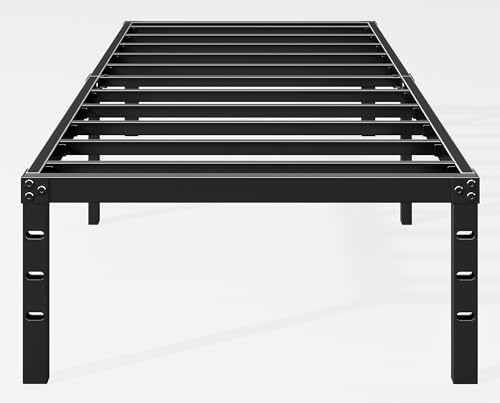 Hafenpo 14 Inch Twin Bed Frame, Under Bed Storage, Black