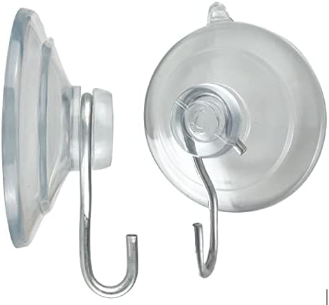 12 Pak Small 1 ¼ -inch (Made in Pennsylvania) Heavy Duty Suction Cup Hooks for Glass