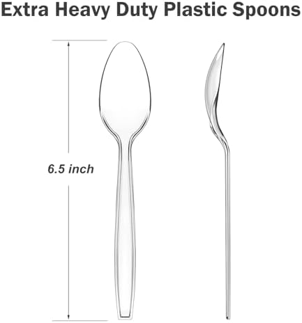 Dealusy 360 Count Clear Plastic Spoons Disposable