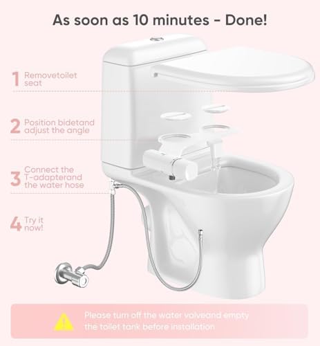 Ultra-Slim Bidet Attachment, Posterior&Feminine Wash-(Retractable Dual Nozzles)