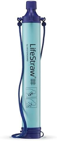 LifeStraw Personal Water Filter for Hiking, Travel and Emergency, Blue, 1PK