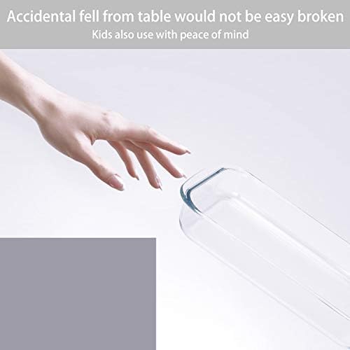 FOYO Basics Tempered Glass Baking Dish, 1.6 Quart Clear Oblong Dish Set