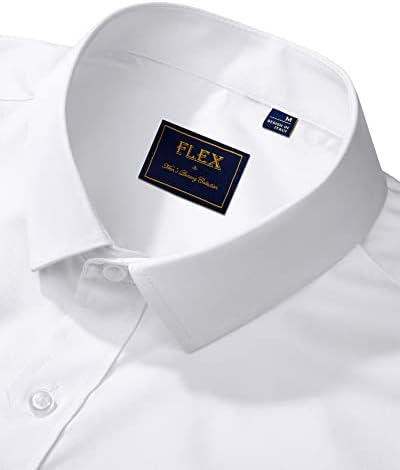 J.VER Men's Dress Shirts Solid Long Sleeve Stretch Wrinkle-Free Formal Shirt Business