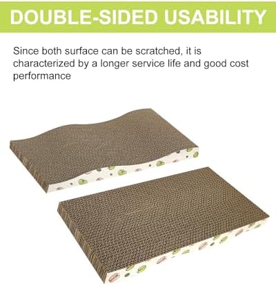 Cat Scratching Board, Corrugate Cat Scratcher with Catnip, 2 Pack