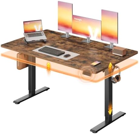 VASAGLE Standing Desk, 55x28 Inch Electric Adjustable Desk, 30-Min Assembly