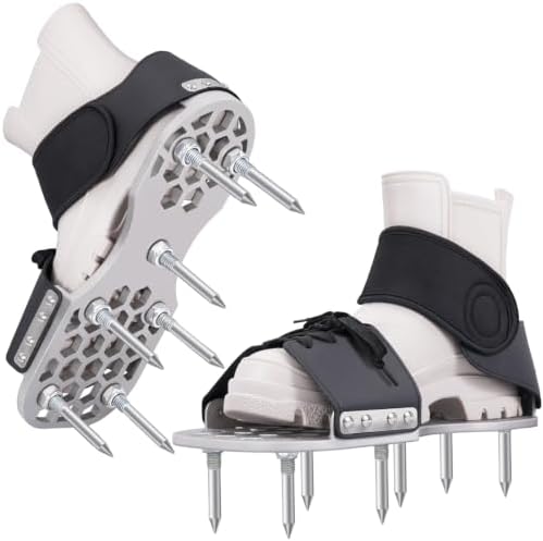Lawn Aerator Shoes for Compacted Clay Soil, Heavy Duty Steel Spikes