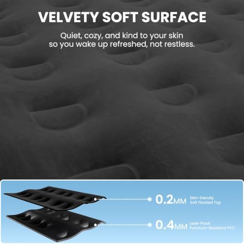 CHERIMOR Queen Air Mattress with Built-in Pump 18in, 48-Hour Leak Tested