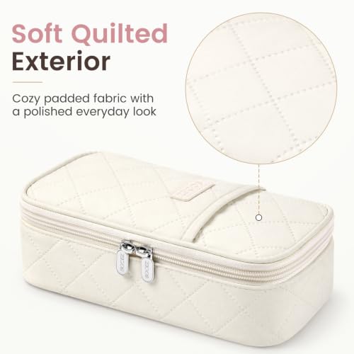 Sooez Cute Pencil Case, Soft Quilted Pencil Pouch, Large Pen Pencil Bag