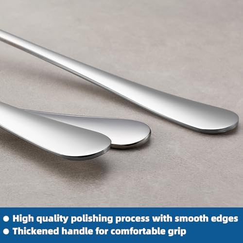 12 Pcs Teaspoons Set, Food-Grade Stainless Steel Spoons Silverware, Cutlery Tea Spoons