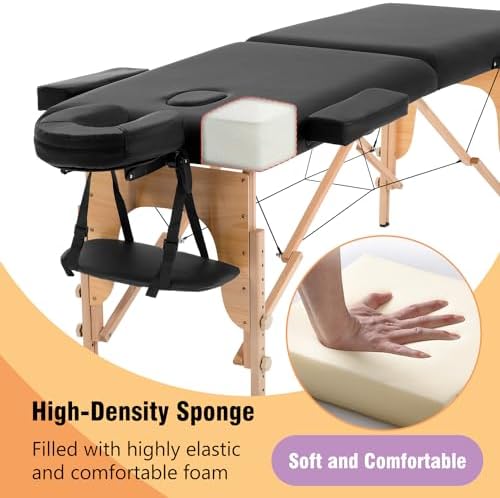 BestMassage Massage Bed Portable Folding Massage Table 24" Wide,Black