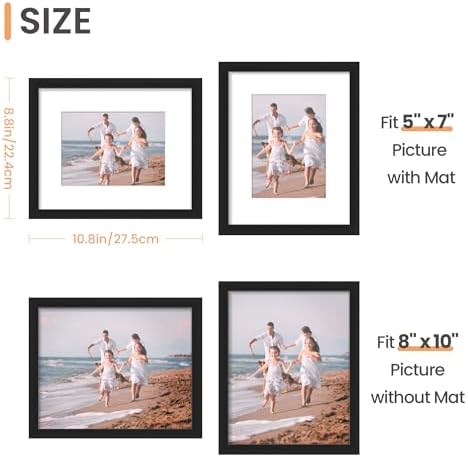 upsimples 8x10 Picture Frames, Gallery Wall Frames Set of 5, Black