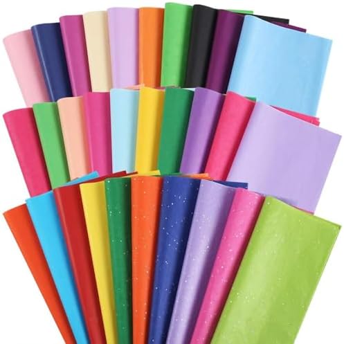 3 Otters Tissue Paper 150 Sheets, 14 X 20 inch 30 Colors for Gift Bags