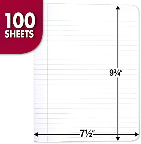 Mead Composition Notebook, Wide Ruled Paper, 7.5" x 9.75", 100 Sheets, Black Marble