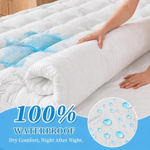 Queen Mattress Topper, Soft Pillow Top Mattress Pad, for Back Pain Relief
