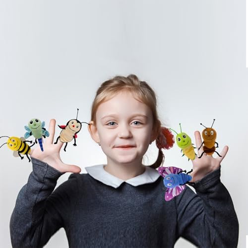 6pcs Insect Finger Puppet Set, Mini Hand Puppets Suitable for Kids