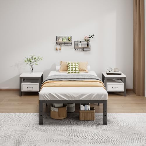 Metal Bed Frame Twin Size 14 Inch Platform Bed with Underbed Storage