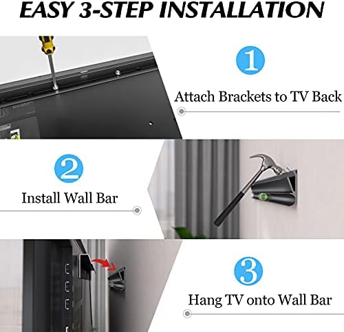 No Stud TV Wall Mount, Studless Drywall TV Hanger for 12-55 Inch TVs