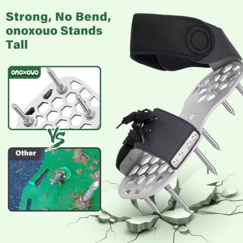 Lawn Aerator Shoes for Compacted Clay Soil, Heavy Duty Steel Spikes