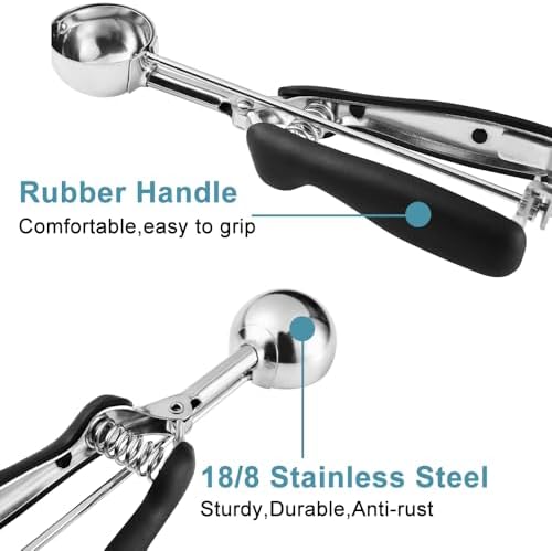 Cookie Scoop Set, Include 1 Tbsp/2 Tbsp/3 Tbsp, Cookie Dough Scoop