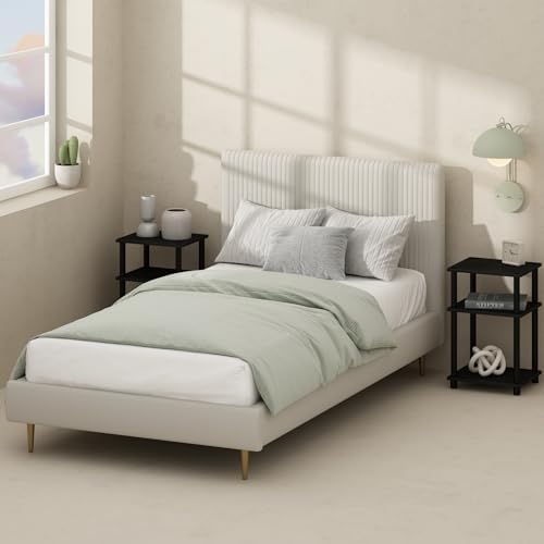 Furinno JUST Toolless 3-Tier Night Stand, Open Storage, Americano