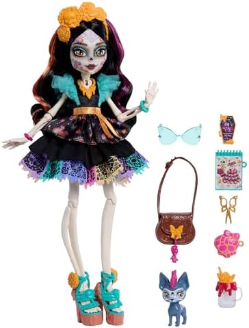 Monster High Skelita Calaveras Fashion Doll with Pet and 7 Accessories