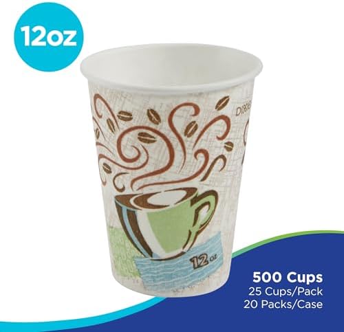 Dixie PerfecTouch 12 oz Paper Coffee Cups By GP PRO, Coffee Haze Design
