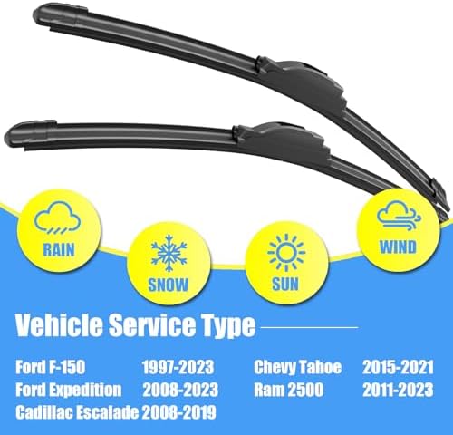 22"+22" Silicone Wiper Blades Replacement For Ford F-150 1997-2025