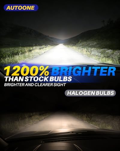 AUTOONE H11/H9/H8 LED Bulb, 70000LM 1:1 Size No Flickering, Quick Install