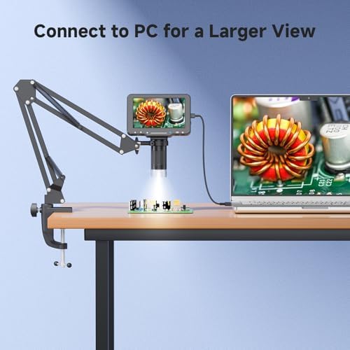 5" LCD Digital Soldering Microscope for PCB Repair with C-Clamp