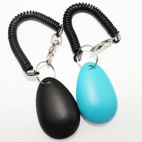 Dog Training Clicker with Sring Wrist and Keyring - Pet Dog Training Clickers for Puppy