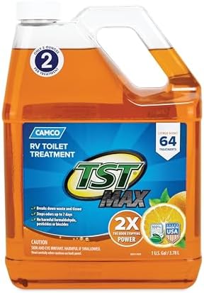 Camco TST MAX RV Toilet Treatment 1 Gallon - Orange Scent - Made in the USA