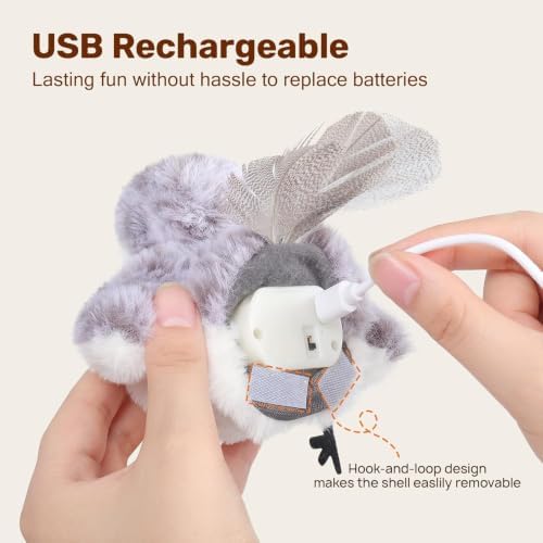 Potaroma Cat Toys Flapping Bird (No Flying), Lifelike Sandpiper Chirp Tweet
