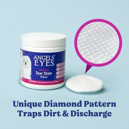 Angels' Eyes Tear Stain Remover Eye Wipes for Dogs & Cats, 100 Count