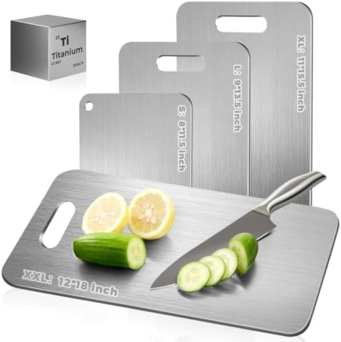 Katori Titanium Cutting Board - Upgraded 100% Pure Titanium Cutting Boards for Kitchen
