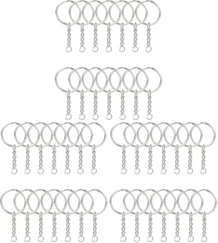 100PCS Split Key Ring Kit with Chains & Jump Rings