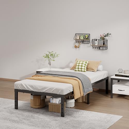 Metal Bed Frame Twin Size 14 Inch Platform Bed with Underbed Storage