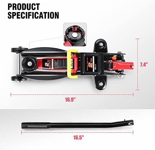 DNA Motoring TOOLS-00234 Low Profile Hydraulic Trolley Service/Floor Jack