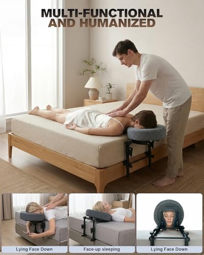 Massage Headrest for Bed, Massage Face Cradle at Home Adjustable 18" Height