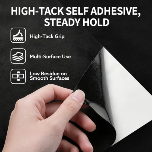 Suede Fabric Wrap for Car Interior, Black, 24 x 72 in