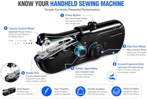 Portable Handheld Sewing Machine for Adults - Mini Hand Held Sewing machine