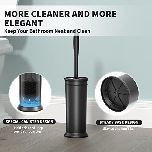 Toilet Brush and Holder 2 Pack, Toilet Bowl Brush with Extra Long Handle