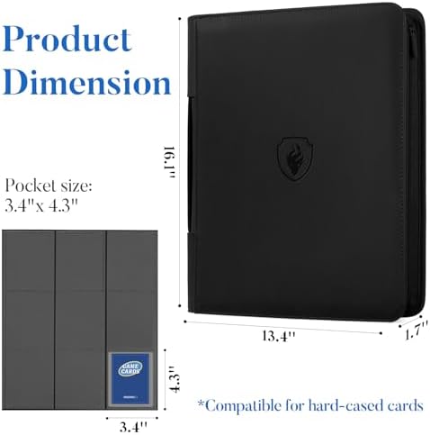 Top Load Binder Holds 360 Cards, Portable Card Binder with Handle