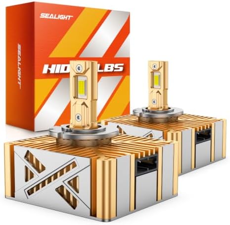 SEALIGHT D5S HID Bulbs, 6000K Cool White for HID Xenon Light