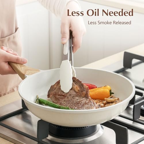 SENSARTE 8/9.5/10/11/12.5In Nonstick Ceramic Frying Pan with Lid