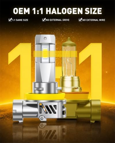 AUXITO H11/H8/H9 LED Light Bulbs 96,000LM 6500K White, Plug and Play,2PCS