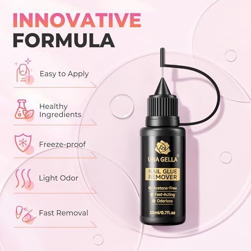 UNA GELLA 20ml*2PCS Nail Glue Remover for Press on