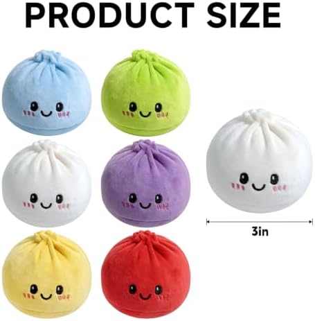 6PCS Plush Dumplings Squishy, Dumpling Plush for Party Favors & Collectibles