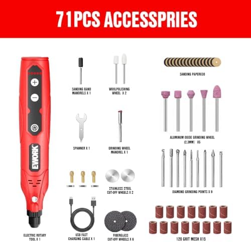 71PCS Mini Rotary Tool, 5-Speed Rotary Tool Kit for DIY Enthusiasts