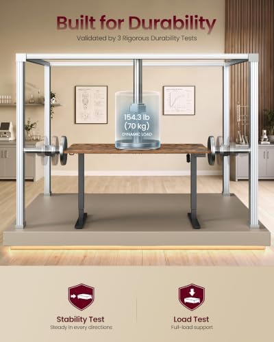 VASAGLE Standing Desk, 55x28 Inch Electric Adjustable Desk, 30-Min Assembly
